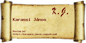 Karassi János névjegykártya
